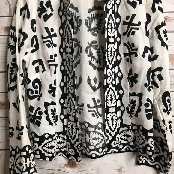 Richard Malcolm Petites Black & White Linen Jacket - Picture 5 of 8